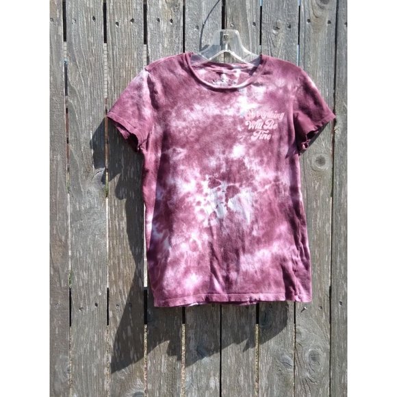 Classic Crew Tie Dye Hot Pink/White Large T-shirt Everything Will Be Fine Logo - Picture 3 of 6